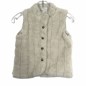 Hanna Anderson - Girl’s Cozy Cream Faux Fur Vest - Size 8 - Pre-Loved